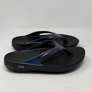 Oofos Oolala Luxe Sandals Womens 10 Blue Ombre Flip Flop Comfort Recovery